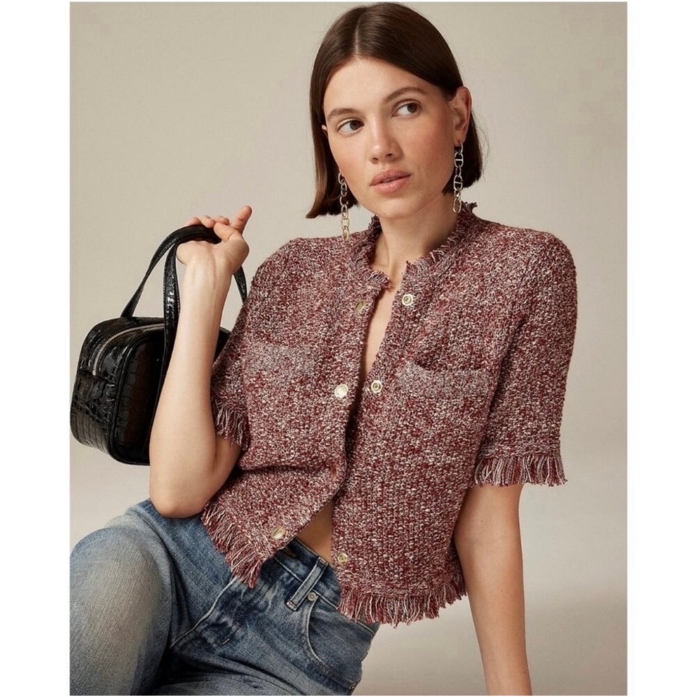 J. Crew fringe trim top